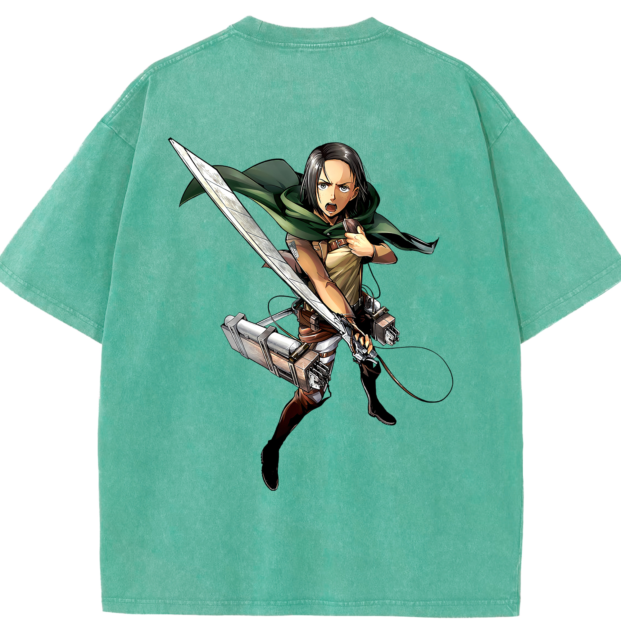（画像用） 進撃の巨人 Attack on Titan 綿100% ヴィンテージ風 半袖Tシャツ（背面プリント）
